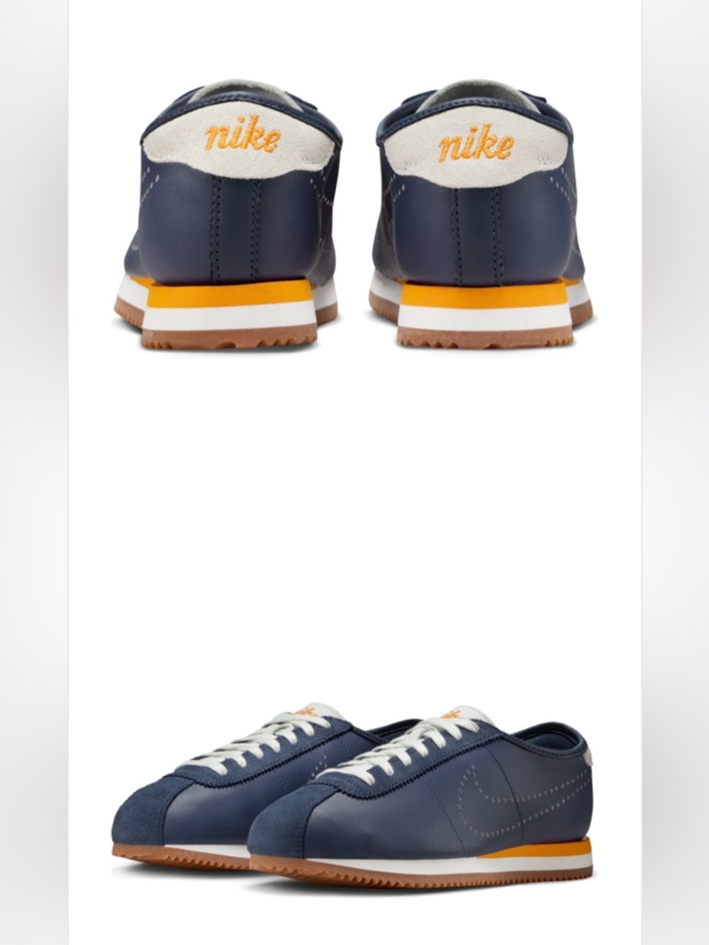Nike Cortez Leather Midnight Navy/Summit White/Gum Medium Brown/Bright Ceramic - Picture 3 of 6